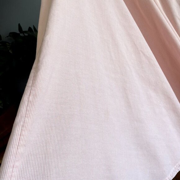 Vtg 80’s Jennifer Moore Pink Striped Button Front Shirtdress Midi Full Skirt Sun - Picture 5 of 7